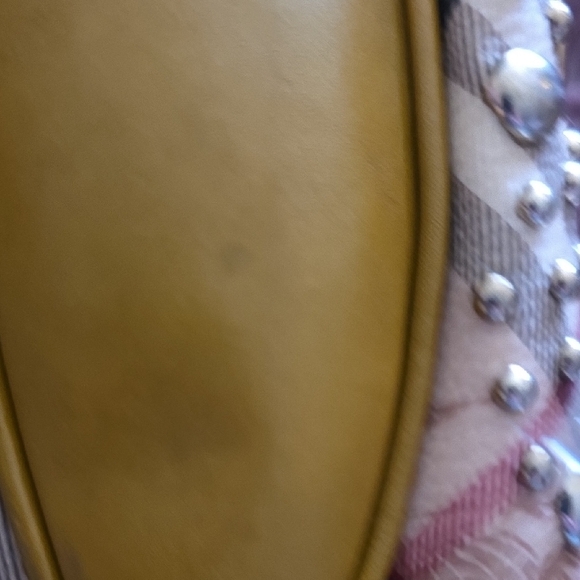 Burberry Mustard and Plaid Studded Shoulder Bag - Picture 8 of 15